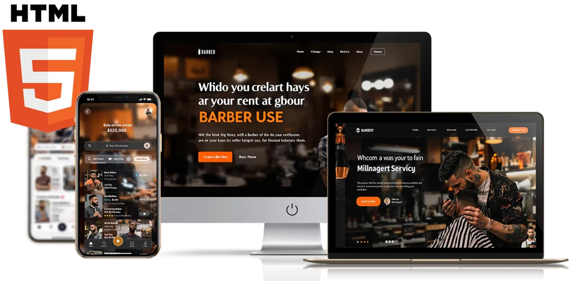 Houston business website design shown across desktop, tablet and mobile devices